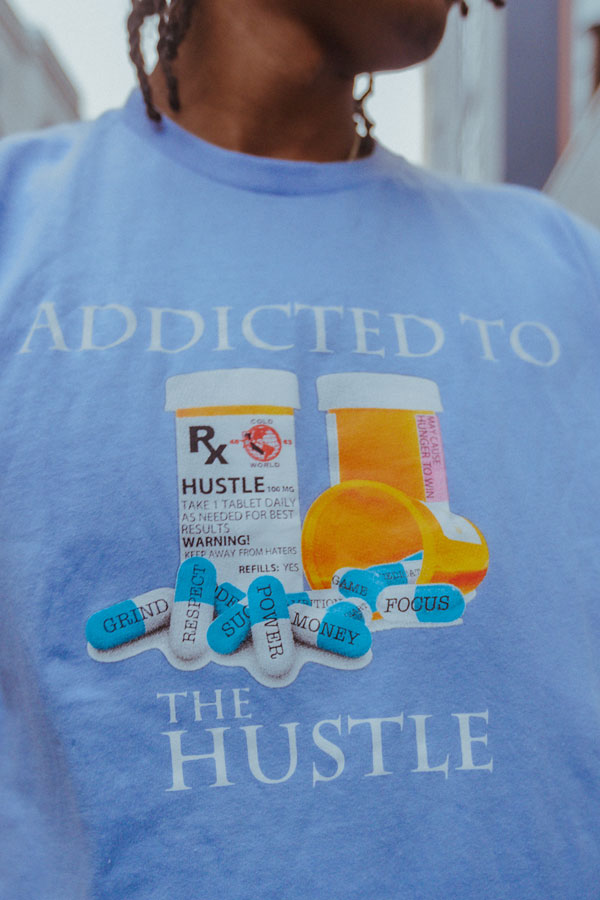COLDWORLD " ADDICTED TO THE HUSTLE " TEE