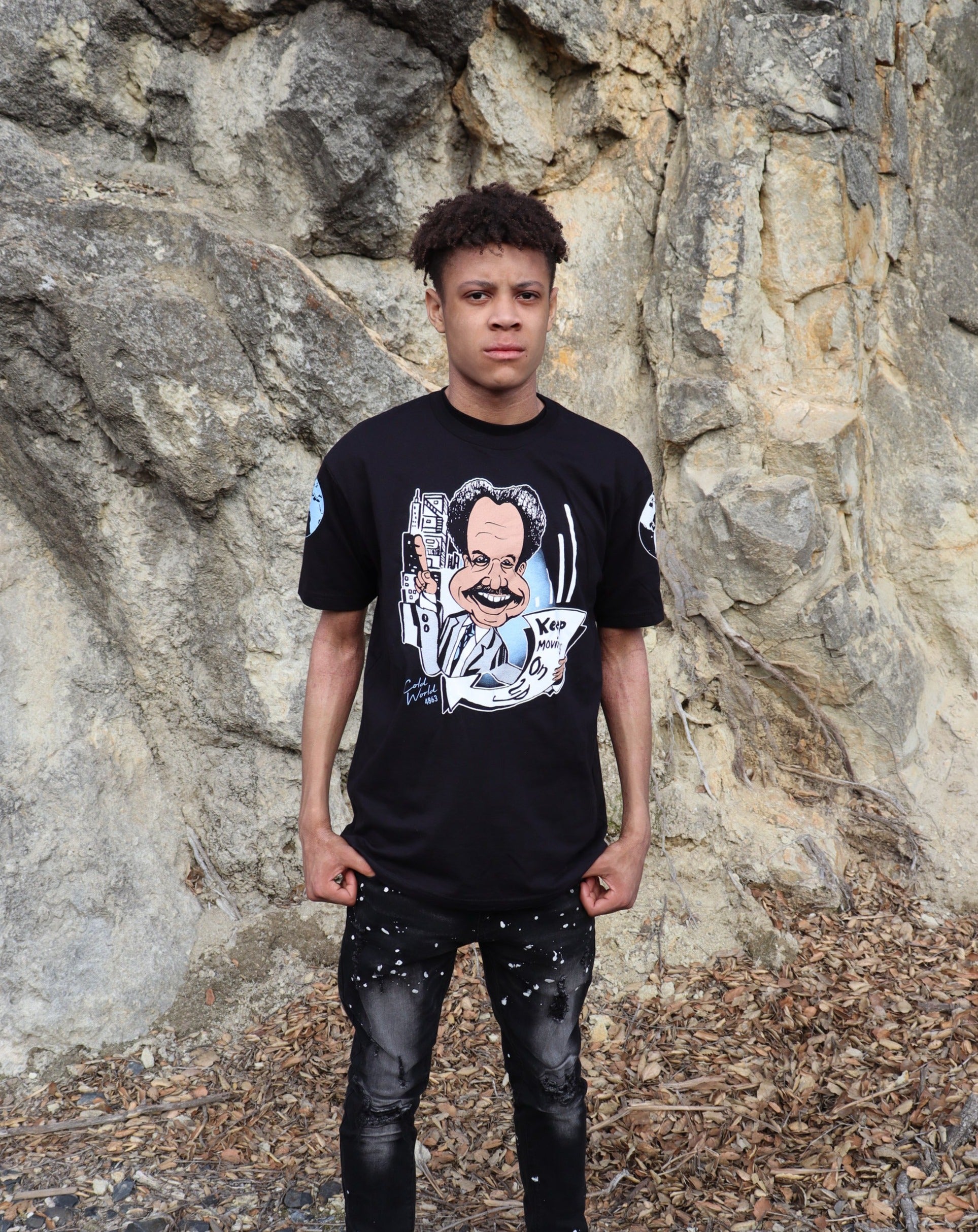 COLD WORLD 4863 " KEEP MOVIN ON UP " T-SHIRTS