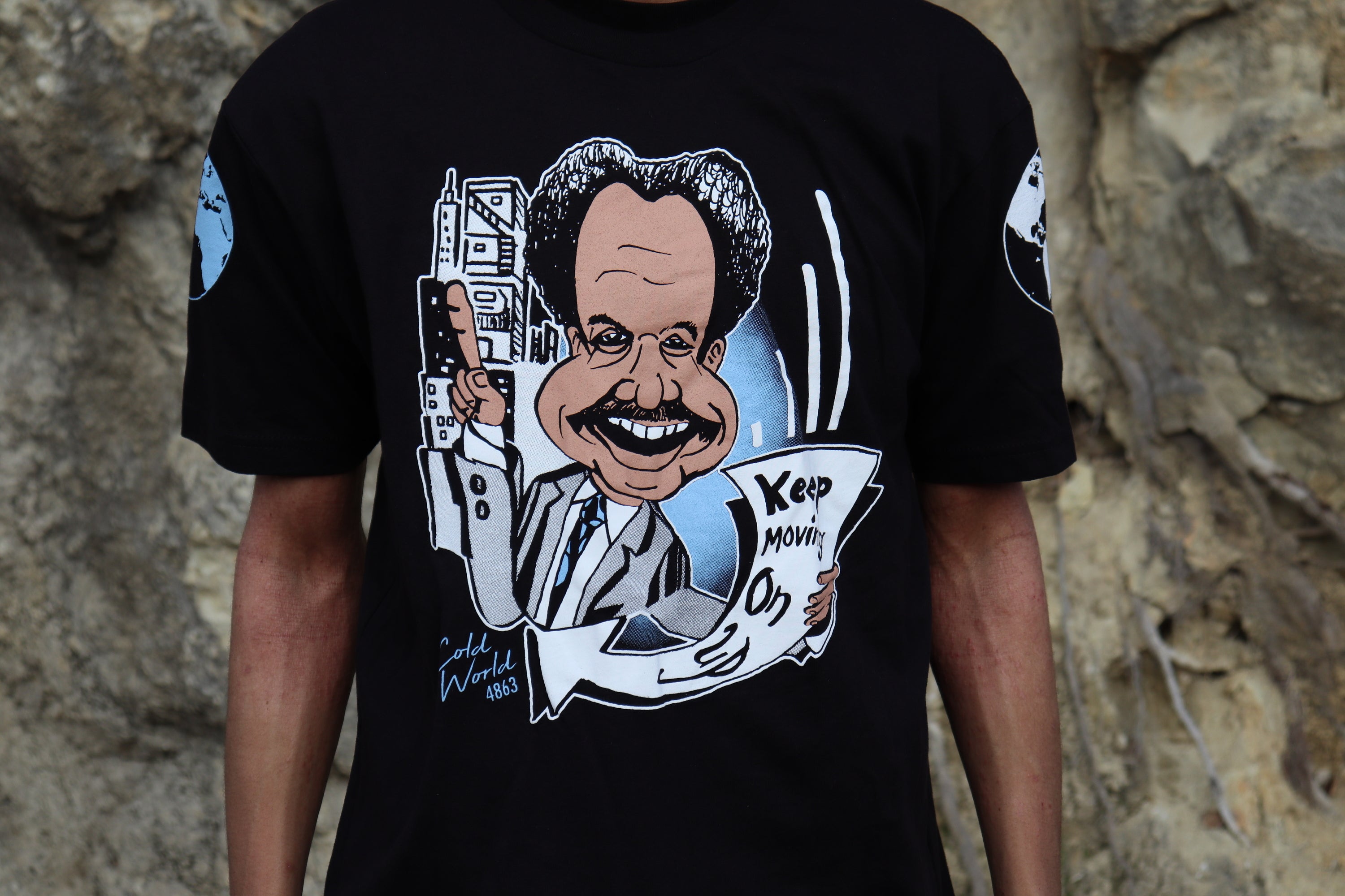 COLD WORLD 4863 " KEEP MOVIN ON UP " T-SHIRTS